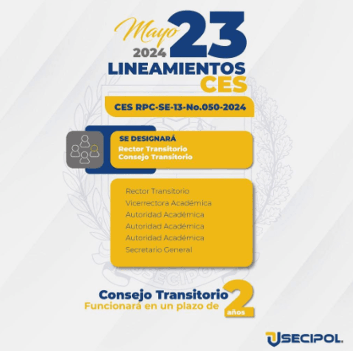 Designación del Rector y Consejo Transitorio