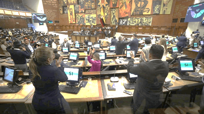 Votación virtual del pleno de la Asamblea Nacional